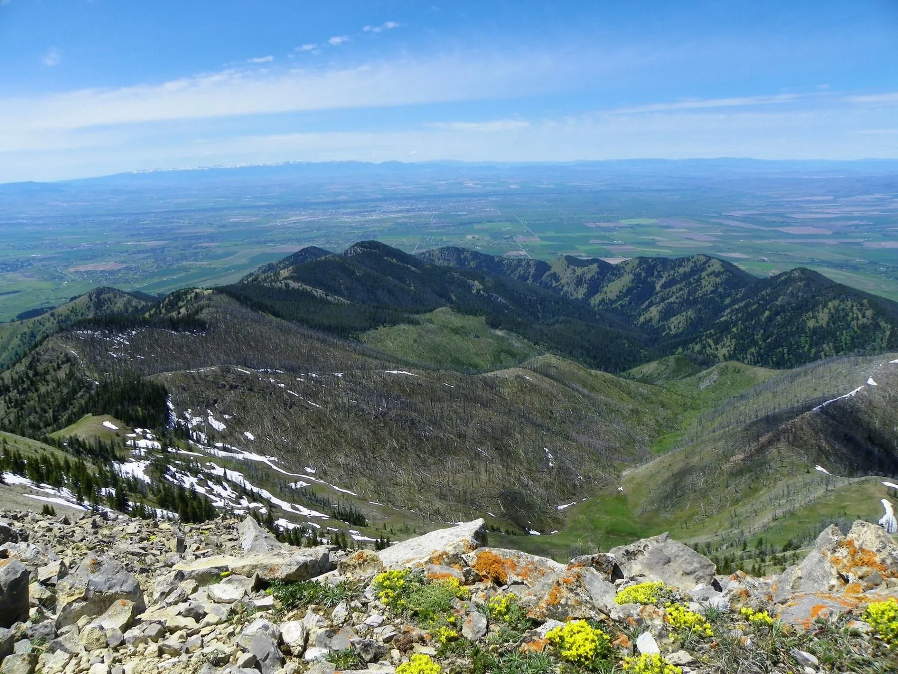 Bozeman and the Gallatin Valley from Saddle Peak in the Bridger Mountains