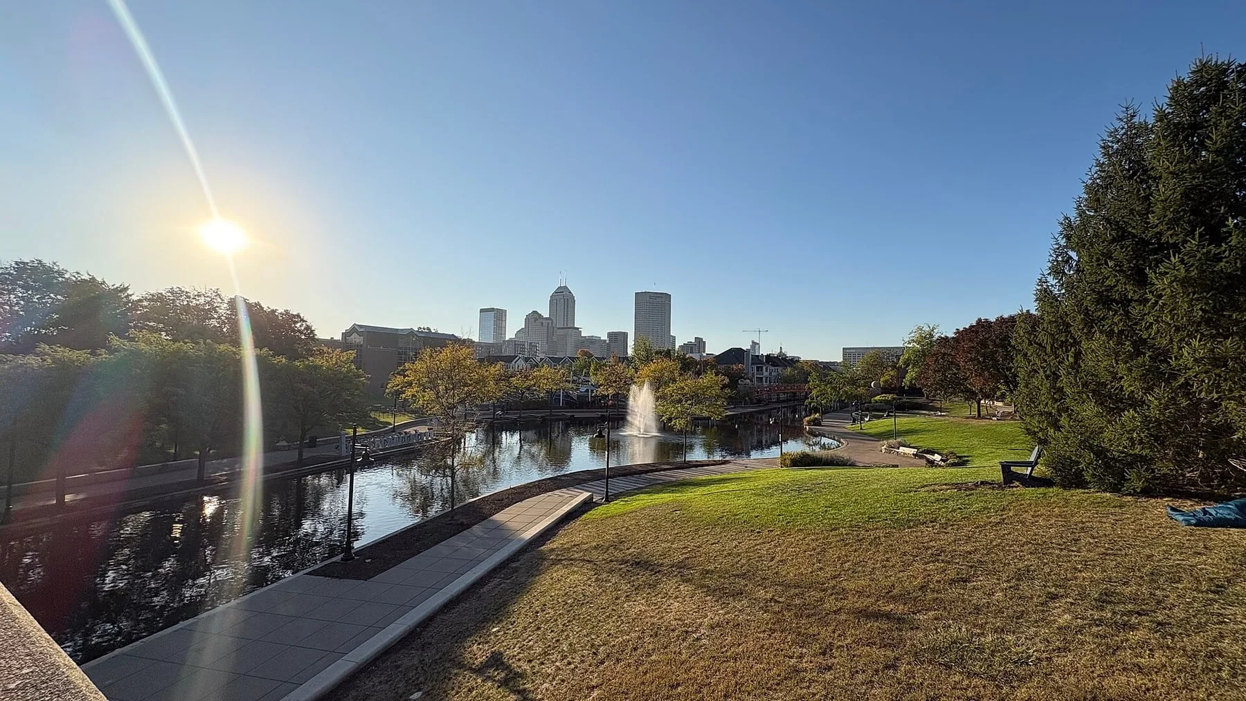 The Canal Walk and Indianapolis skyline