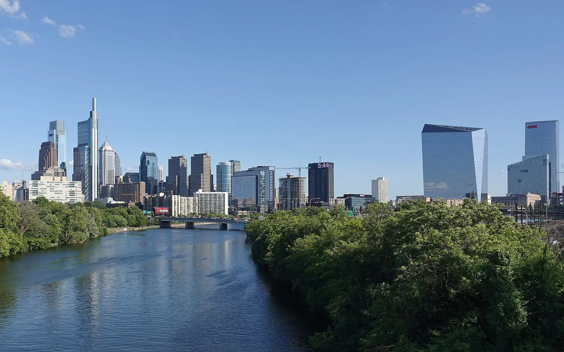 The Philadelphia skyline and Schuylkill River