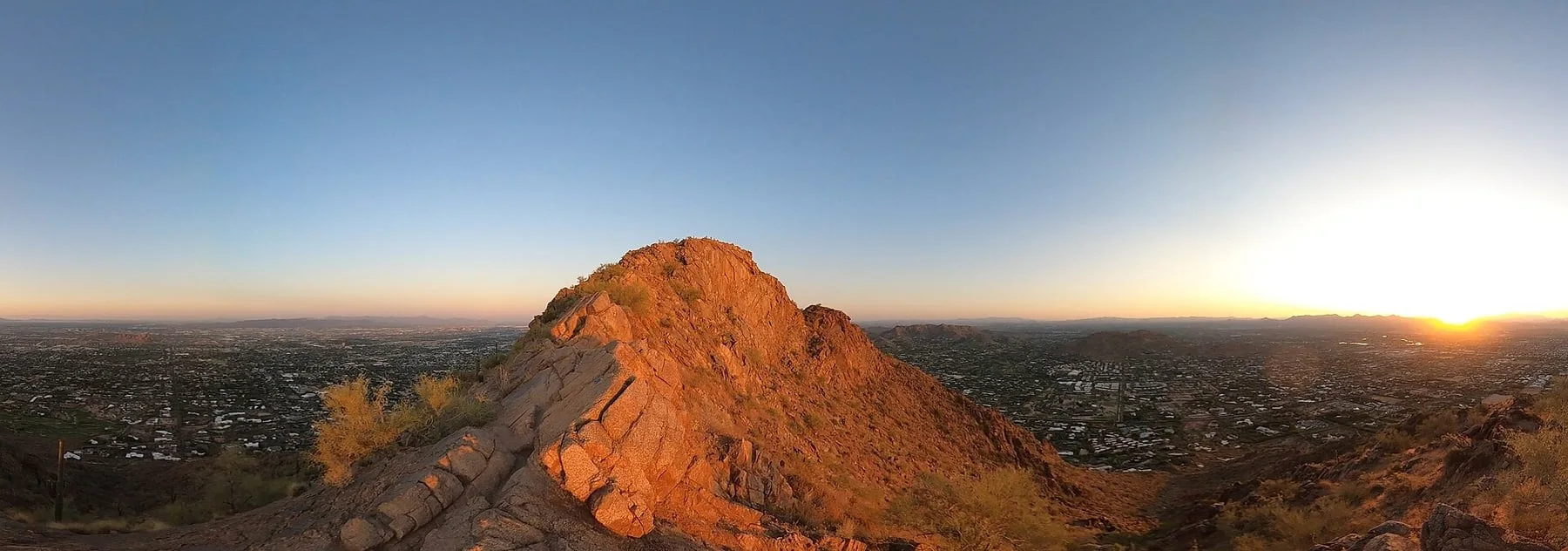 Sunrise from Cholla Trail on Camelback Mountain, Phoenix, Arizona