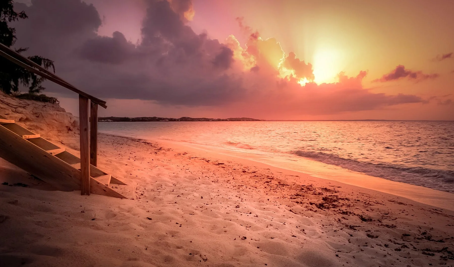Sunset over Grace Bay, Providenciales, Turks and Caicos Islands
