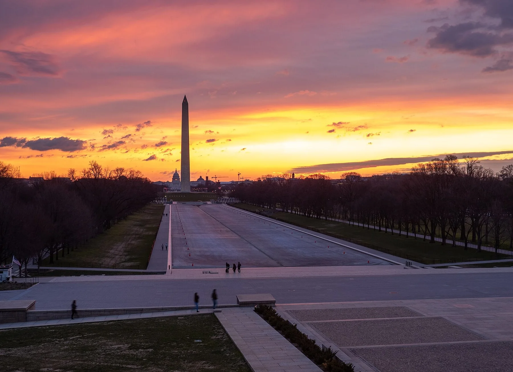 The Washington Monument at sunrise in Washington, DC