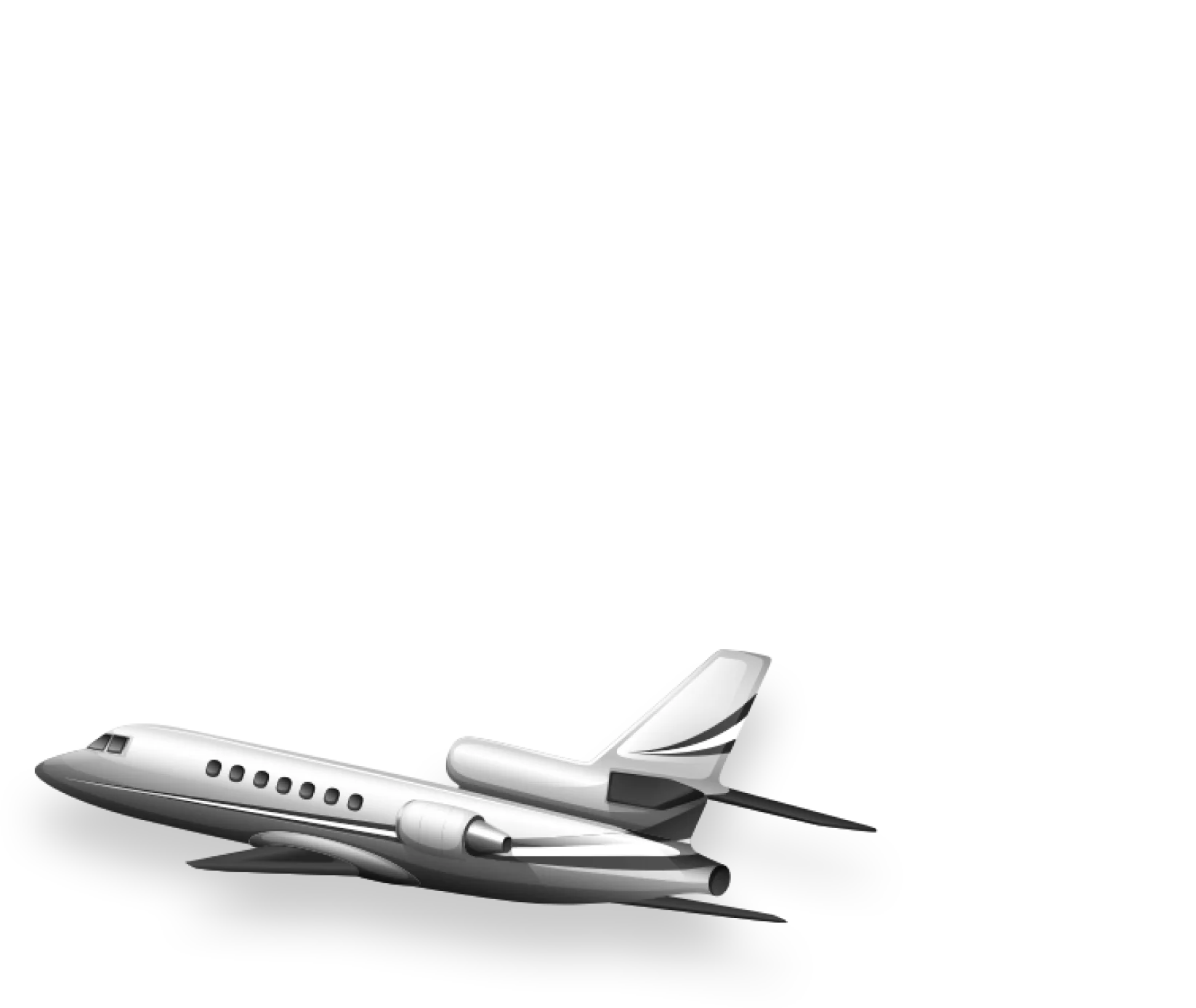 Illustration einer Privatjet-Reise
