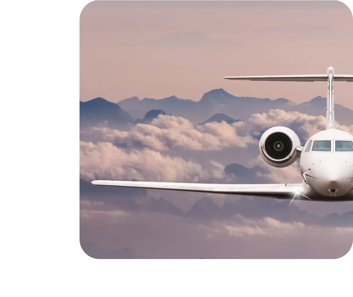 Illustration einer Privatjet-Reise